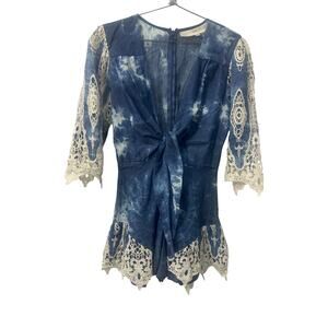 Jen's Pirate Booty Forget Me Not Romper Wildwood Blue Women's Size XS